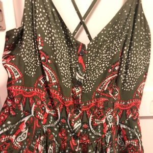 Free People button front maxi dress